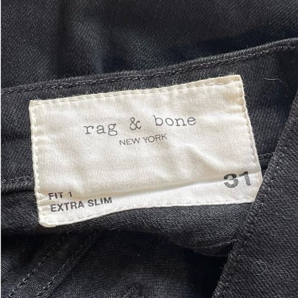 Rag & Bone • Fit 1 Rinse Wash Black Skinny Jeans - Picture 6 of 6